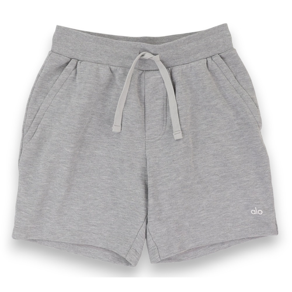 Alo Yoga Unisex The Chill Sweat Shorts Size XS Heather Gray Drawstring Waist